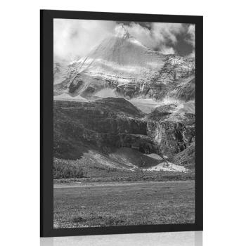 Plakat majestatyczny górski krajobraz w czerni i bieli - 30x45 black