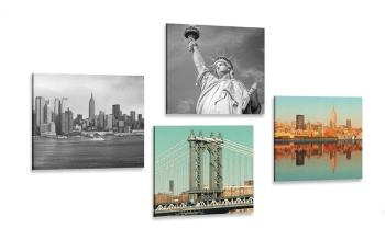 Zestaw obrazów ciekawe połączenie Nowego Jorku - 4x 60x60