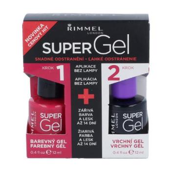 Rimmel London Super Gel By Kate zestaw Super Gel By Kate 12 ml + Super Gel Top Coat 12 ml dla kobiet 024 Red Ginger