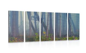 5-częściowy obraz las pełen tajemnic - 200x100