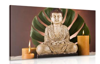 Obraz Budda z relaksującą martwą naturą