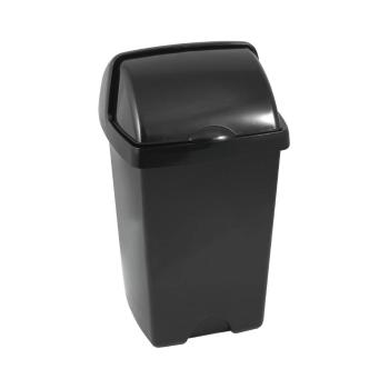 Średni czarny kosz na śmieci Addis Roll Top, 31x30x52,5 cm