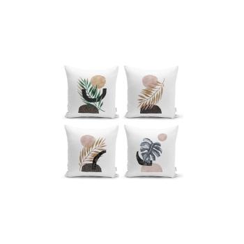 Zestaw 4 dekoracyjnych poszewek na poduszki Minimalist Cushion Covers Geometric Leaf, 45x45 cm