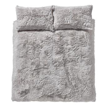Szara przedłużona pościel na łóżko dwuosobowe 230x220 cm Cuddly Deep Pile - Catherine Lansfield