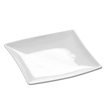 Biały porcelanowy talerz deserowy Maxwell & Williams East Meets West, 13x13 cm