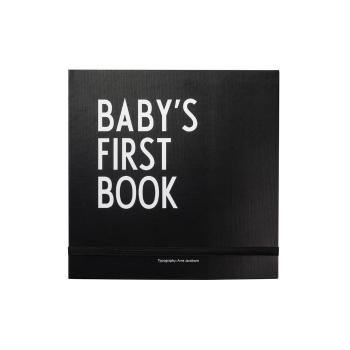 Czarna pamiątkowa książeczka dziecięca Design Letters Baby's First Book