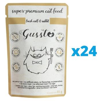 GUSSTO Cat Fresh Calf &amp; Rabbit mokra karma dla kotów cielęcina i królik 24x85 g