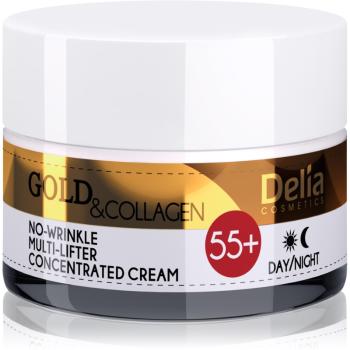Delia Cosmetics Gold & Collagen 55+ krem przeciw zmarszczkom z efektem liftingującym 50 ml