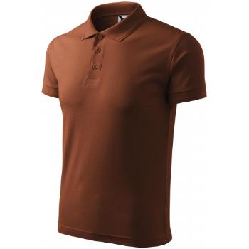 Męska luźna koszulka polo, czekolada, XL