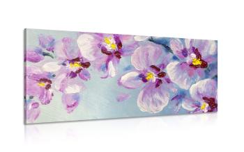 Obraz romantyczne fioletowe kwiaty - 120x60
