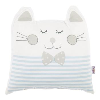 Niebieska poduszka dziecięca z domieszką bawełny Mike & Co. NEW YORK Pillow Toy Big Cat, 29x29 cm