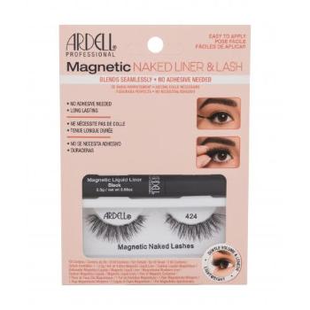 Ardell Magnetic Naked Lashes 424 zestaw Sztuczne rzęsy Magnetic Naked Lashes 424 1 szt. + eyeliner Magnetic Liquid Liner 2,5 g Black dla kobiet Black