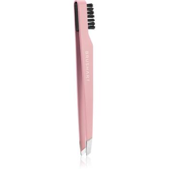 BrushArt Berry Eyebrow tweezer with brush pęseta do brwi z pędzelkiem Pink