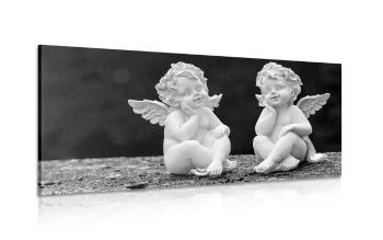 Obraz para małych aniołków w wersji czarno-białej - 100x50