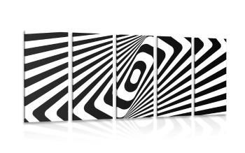 5-częściowy obraz czarno-biała iluzja - 200x100
