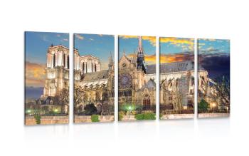 5-częściowy obraz katedra Notre Dame - 200x100