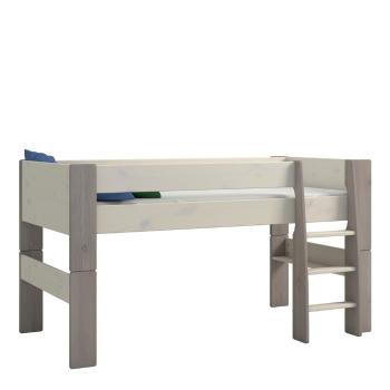 Biało-szare podwyższone łóżko dziecięce z drewna sosnowego 90x200 cm Steens for Kids – Tvilum