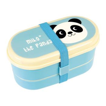 Niebieski podwójny pojemnik na lunch Rex London Miko The Panda