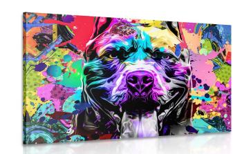 Obraz jaskrawo kolorowa ilustracja przedstawiająca psa - 120x80