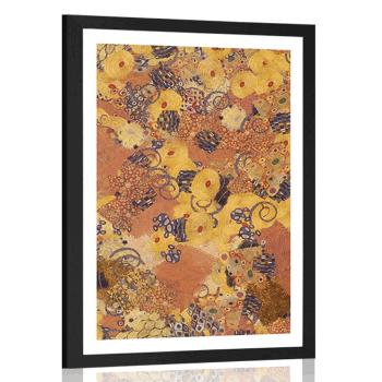 Plakat z passe-partout abstrakcja inspirowana G. Klimt - 30x45 black