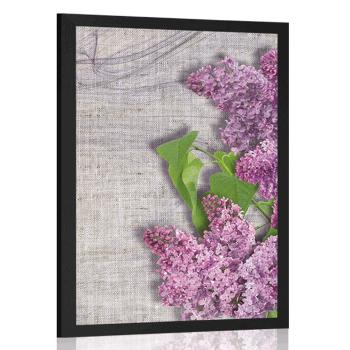 Plakat fioletowy kwiat bzu - 20x30 silver