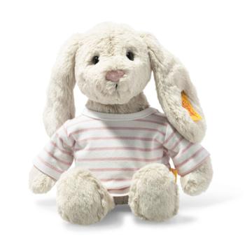 Steiff Bunny Hoppie jasnoszary z koszulką, 26 cm.