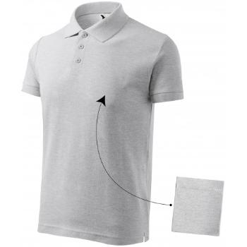 Elegancka męska koszulka polo, jasnoszary marmur, XL