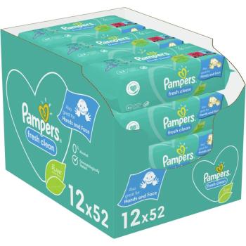 Pampers Fresh Clean XXL chusteczki nawilżające dla dzieci do skóry wrażliwej 12x52 szt.