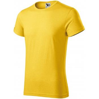 T-shirt męski z podwiniętymi rękawami, żółty marmur, XL