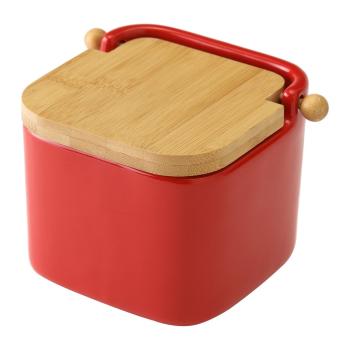 Czerwony ceramiczny pojemnik na sól Unimasa, 750 ml
