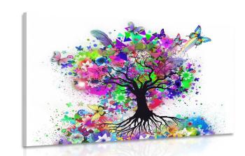Obraz drzewo kwiatowe pełne kolorów - 60x40