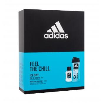 Adidas Ice Dive zestaw EDT 50 ml + żel pod prysznic 250 ml dla mężczyzn Uszkodzone pudełko
