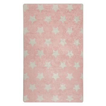Różowy antypoślizgowy dywan dziecięcy Conceptum Hypnose Stars, 140x190 cm
