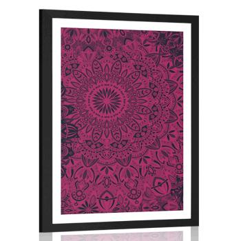 Plakat z passe-partout stylowa Mandala - 60x90 black