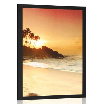 Plakat zachód słońca na Sri Lance - 60x90 black