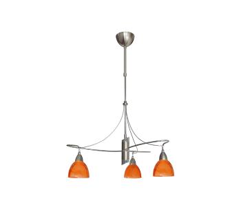 Lampa wisząca żyrandol CARRAT 3xE14/40W matowy chrom/ pomarańczowy
