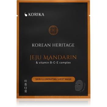 KORIKA Korean Heritage Jeju Mandaring & Vitamin B-C-E Complex Skin Illuminating Sheet Mask maska rozświetlająca w płacie Jeju mandarin & vitaminc B-C-