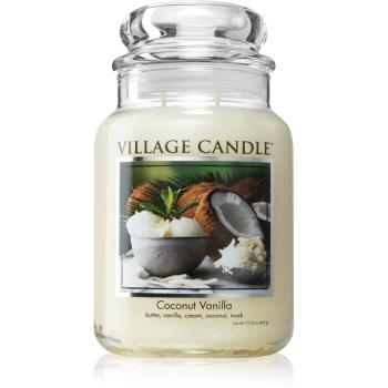 Village Candle Coconut Vanilla świeczka zapachowa (Glass Lid) 602 g