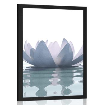 Plakat kwiat lotosu - 30x45 white
