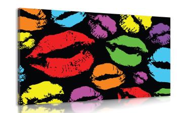 Obraz pop-art buziaki - 120x80