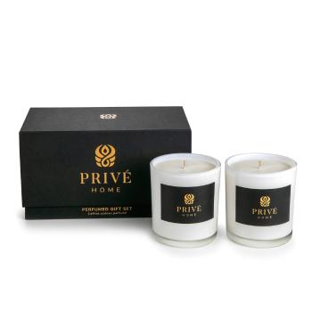 Zestaw 2 białych świec zapachowych Privé Home Muscs Poudres/Delice d'Orient