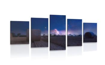 5-częściowy obraz stóg siana w świetle księżyca - 200x100