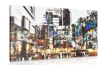 Obraz abstrakcyjna panorama miasta - 60x40