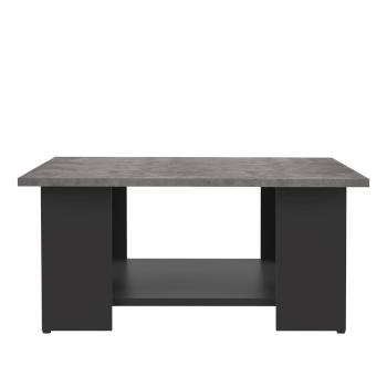 Czarny stolik z blatem w dekorze betonu 67x67 cm Square – TemaHome