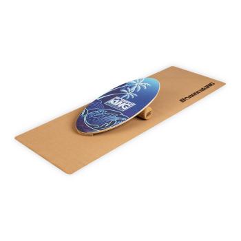 BoarderKING Indoorboard Allrounder, deska do balansowania, trickboard, z matą i wałkiem, drewno/korek, naturalna