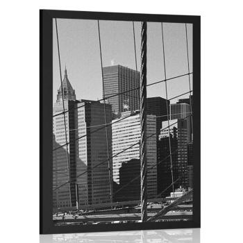 Plakat Manhattan w czerni i bieli - 20x30 silver