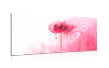 Obraz różowy kwiat w ciekawym wzorze