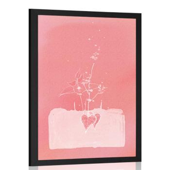 Plakat różowy urok kwiatu - 30x45 silver