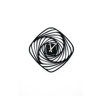 Czarny metalowy zegar ścienny Girdap, ⌀ 50 cm