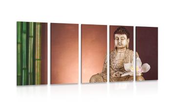 5-częściowy obraz medytujący Budda - 200x100